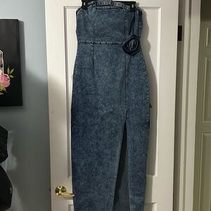 Fashion Nova Blue Denim Piece